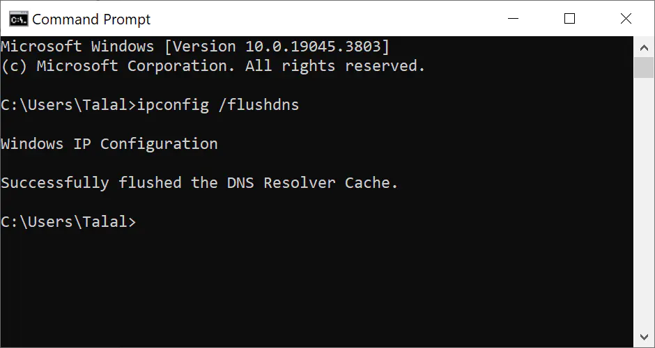 Flush DNS Cache windows